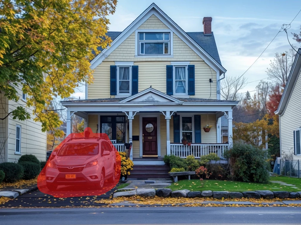 Screen capture of magic brush removal with AI.