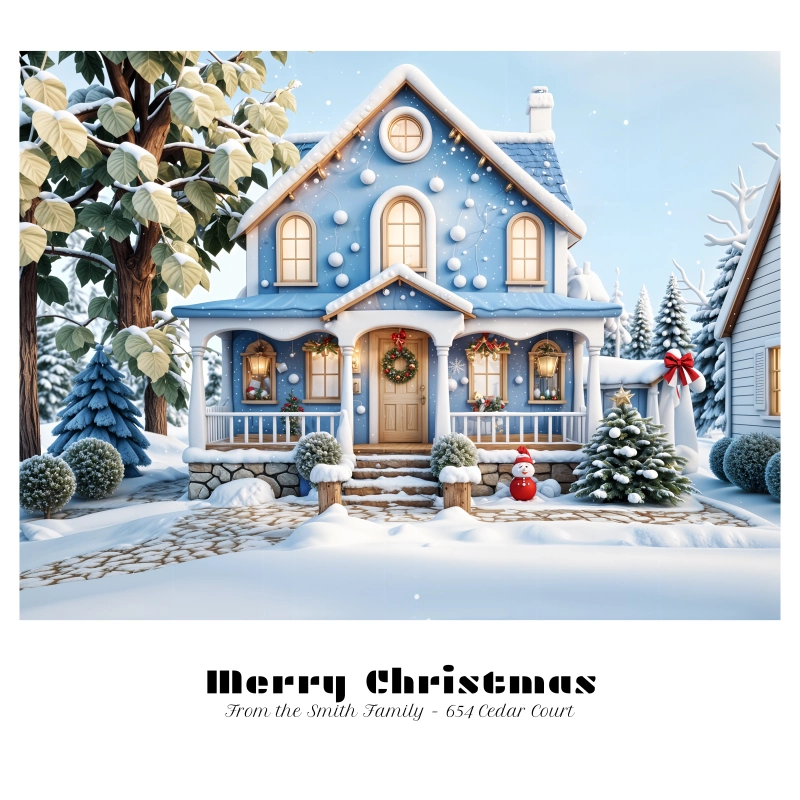 Christmas 3D Cartoon: For playful holiday mailers.