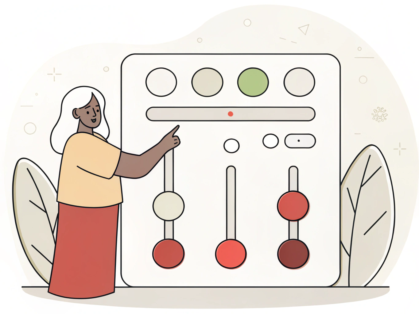 Illustration of custom theme controls.