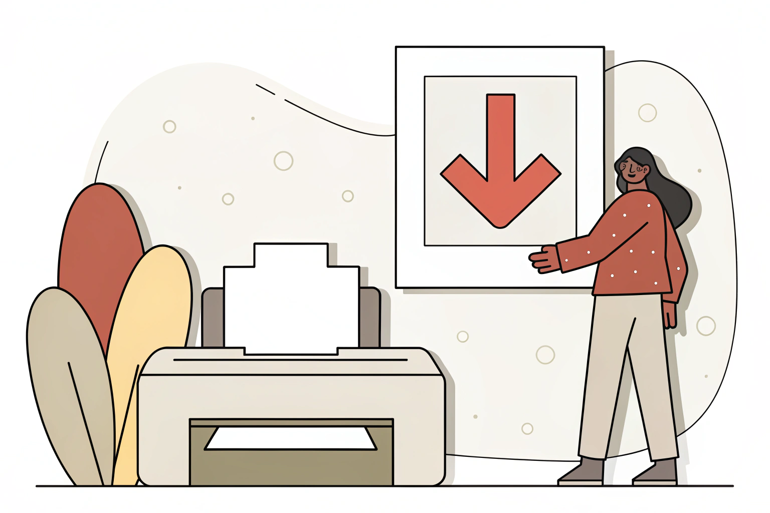 Illustration of high definition export, printer and paper sizes.