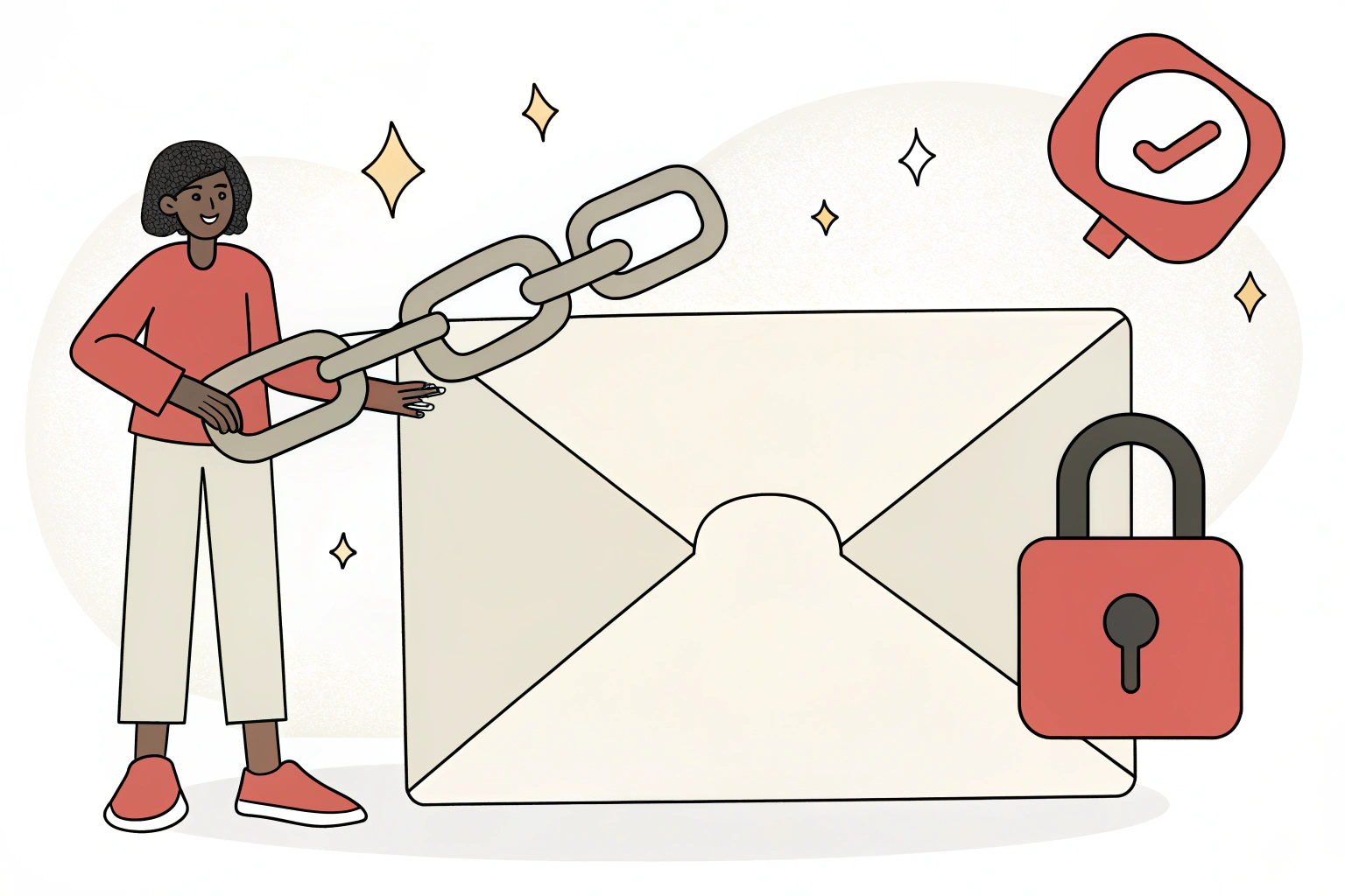 Illustration of email login link.
